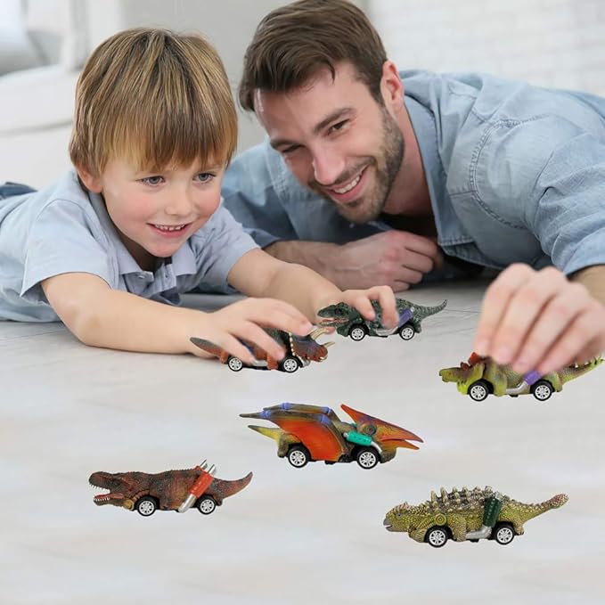 DINOBROS Dinosaur Toy Pull Back Cars,6 Pack Dino Toys for 3 Year Old Boys Girls and Toddlers,Boy Toys Age 3,4,5 and Up,Pull Back Toy Cars,Dinosaur Games with T-Rex nirvanaguru
