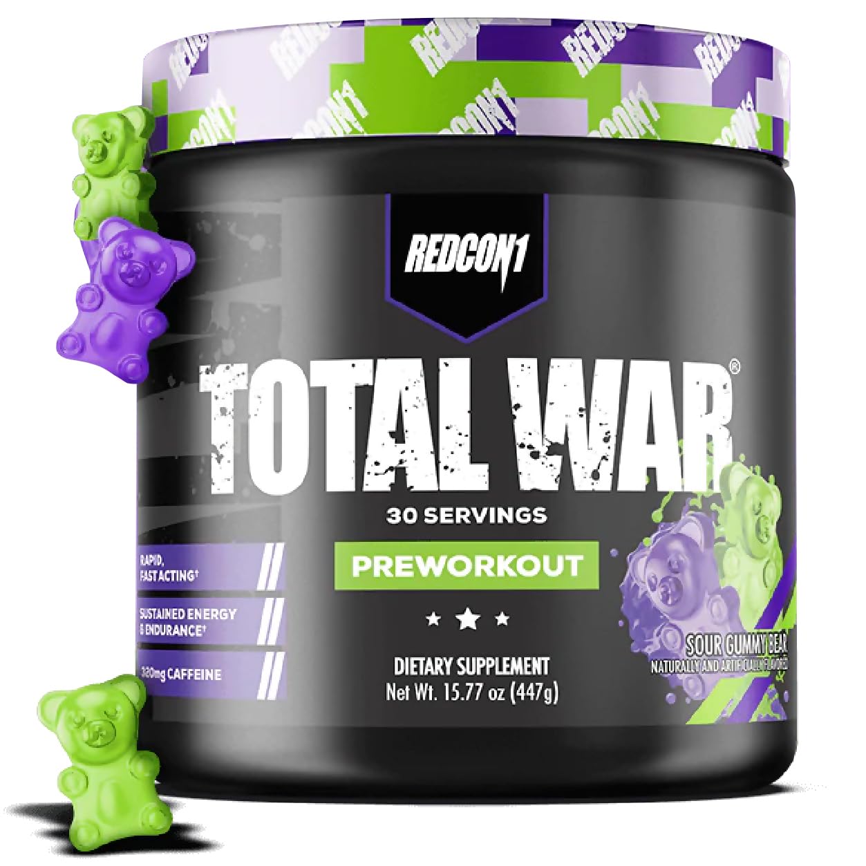 REDCON1 Total War Pre Workout Powder, Blue Lemonade - Beta Alanine + Citrulline Malate Keto Friendly Preworkout for Men & Women with 320mg of Caffeine - Fast Acting (30 Servings) Nirvana Guru