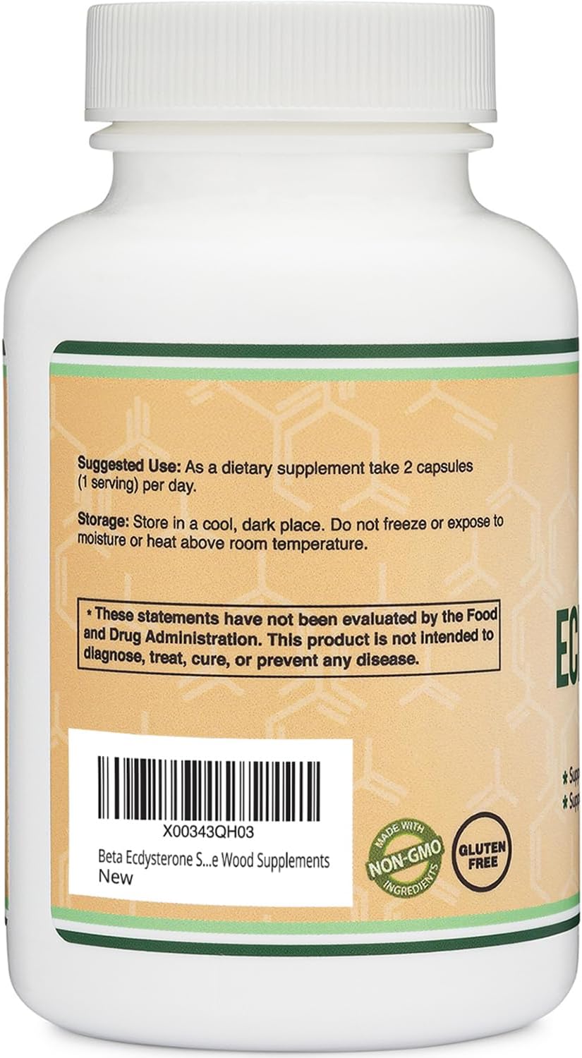 Beta Ecdysterone Supplement - 500mg Per Serving (120 Capsules, 60 Servings) Powerful Plant Anabolic to Support Men's Health (Non-GMO and Gluten Free) by Double Wood Nirvana Guru
