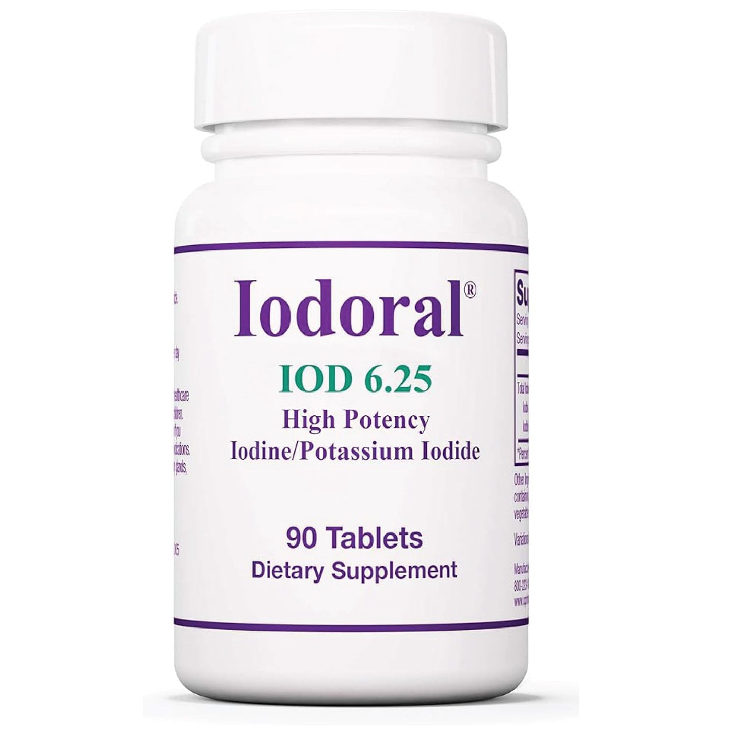 Optimox Iodoral 6.25 mg - Iodine Supplements for Thyroid Support, Potassium Iodide Tablets, Lugol Solution, Daily Vitamins and Minerals, High Potency Iodine Tablets - 90 Tablets 1-Pack Nirvana Guru