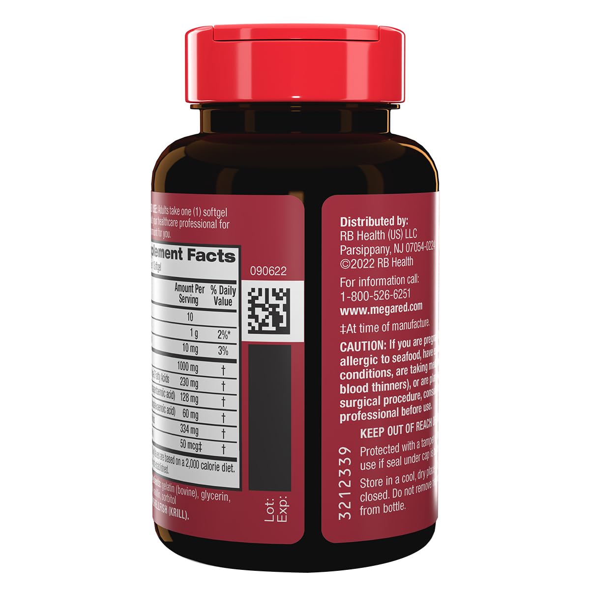 MegaRed - Omega-3 Krill Oil 350mg Softgels (130 Count in A Bottle), EPA & DHA Omega-3 Fatty Acids with No Fishy Aftertaste Unlike Fish Oil, Contains Antioxidant Astaxanthin - Nirvana Guru