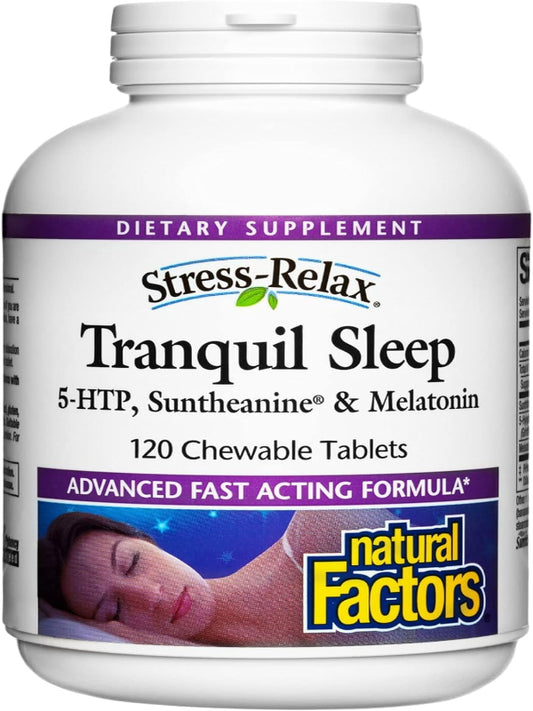 Natural Factors Stress-Relax Tranquil Sleep Chewable, Supports The Full Sleep Cycle, 120 Tablets - Nirvana Guru