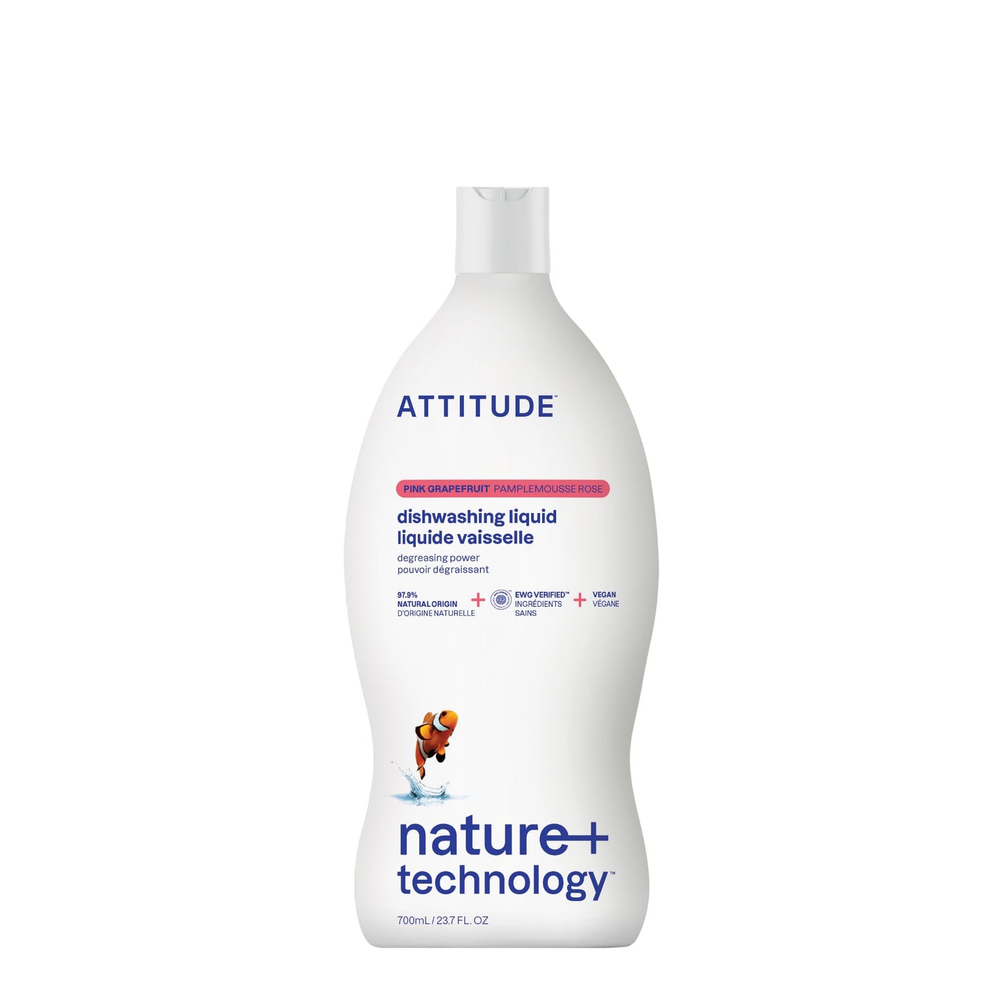 ATTITUDE Dish Soap, EWG Verified, Plant-Based & Vegan Dishwashing Liquid, Naturally Derived, Unscented, 23.7 Fl Oz Nirvana Guru