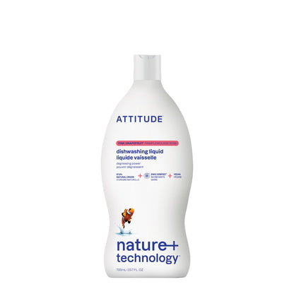 ATTITUDE Dish Soap, EWG Verified, Plant-Based & Vegan Dishwashing Liquid, Naturally Derived, Unscented, 23.7 Fl Oz Nirvana Guru
