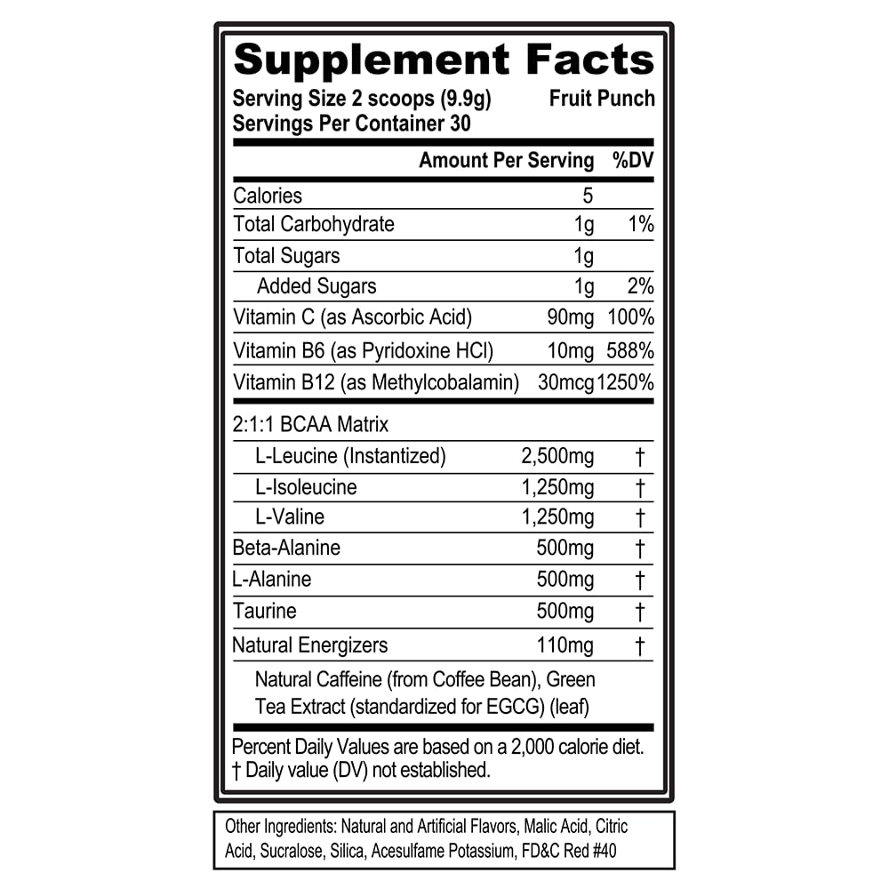 EVL BCAAs Amino Acids Powder - BCAA Energy Pre Workout Powder for Muscle Recovery Lean Growth and Endurance - Rehydrating Post Workout Recovery Drink with Natural Caffeine - Pink Lemonade Nirvana Guru