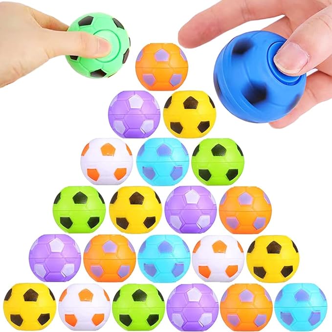 32 PCS Mini Fidget Spinners Soccer Ball Toys for Kids, Soccer Party Favors Goodie Bag Stuffers, Rotatable Soccer Finger Stress Balls for Classroom Prizes nirvanaguru
