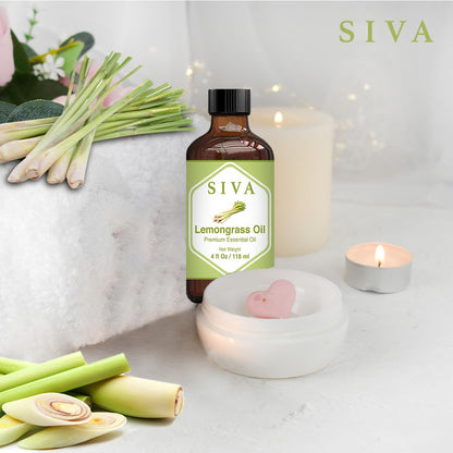 SIVA Lavender Essential Oil - 4 Fl Oz – Natural Lavender Oil - for Diffuser, Face, Skin Care, Aromatherapy, Hair Care, Scalp and Body Massage - with Dropper - Nirvana Guru