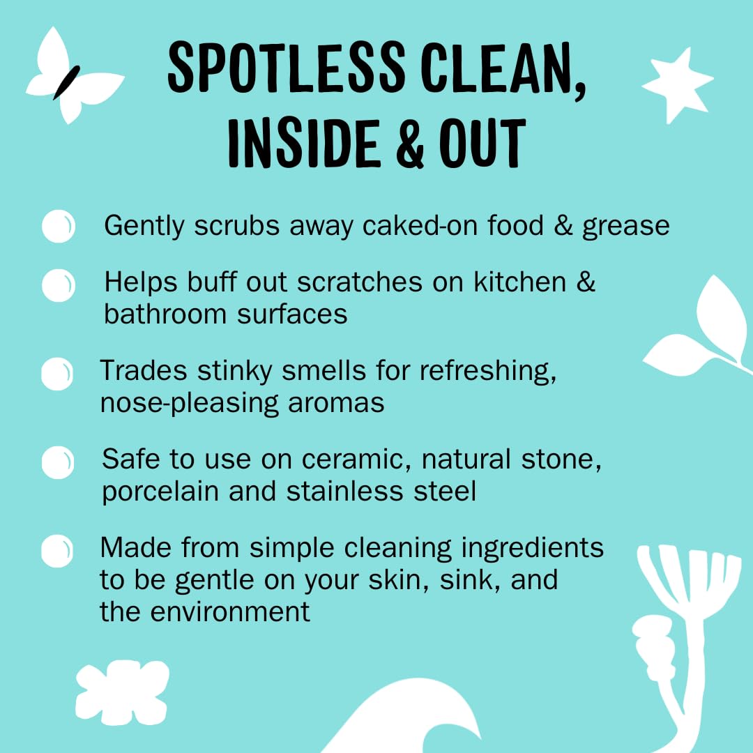 Molly's Suds Sink and All Purpose SCRUB | Gently Removes Stains, Scrubs Away Grease & Gime, Buffs out Scratches | Plant and Mineral Based | 2 Pack, Beach Scent Nirvana Guru