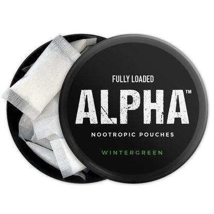 Fully Loaded Alpha Fuel Nootropic Pouches (Wintergreen Fuel) - Nootropic Energy Pouches with Caffeine, Alpha GPC, Tyrosine, Taurine, Guarana and More
