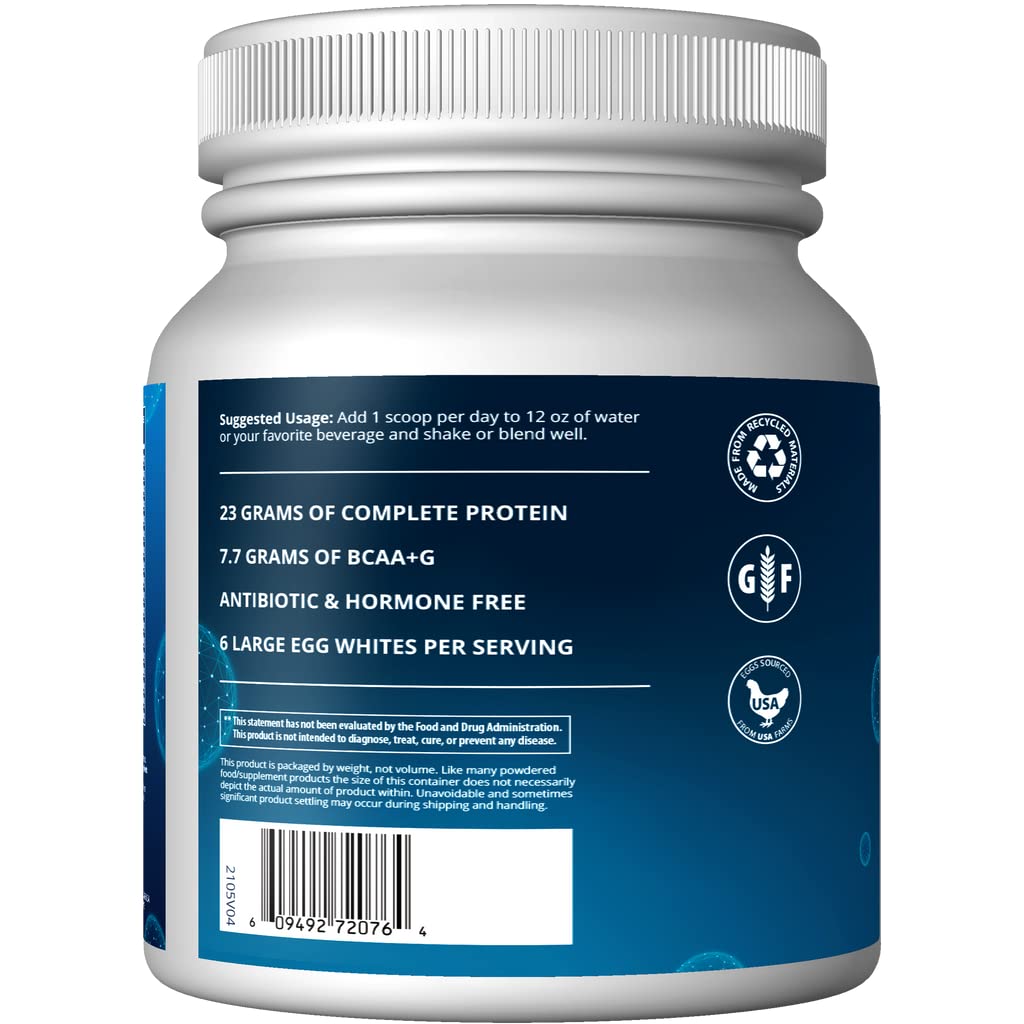 MRM Nutrition Egg White Protein | Vanilla Flavored | 23g Fat-Free Protein | with Digestive enzymes | Highest Biological Value | Clinically Tested | 20 Servings - Nirvana Guru