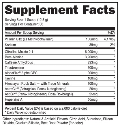Bucked Up - Woke - HIGH STIM Pre Workout - Best Tasting - Focus Nootropic, Pump, Strength and Growth, 30 Servings (Strawberry Kiwi) Nirvana Guru