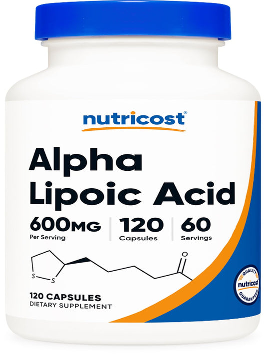 Nutricost Alpha Lipoic Acid 600mg Per Serving, 240 Capsules - Gluten Free, Vegetarian Capsules, Soy Free & Non-GMO