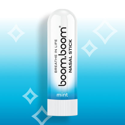 BoomBoom Nasal Stick | Vapor Flow Technology | Cool Refreshing Sensation | Natural Mood Boost | Simple Ingredients | Essential Oils + Menthol Inhaler (Mint, Wintermint, Tropical, Lavender) Nirvana Guru
