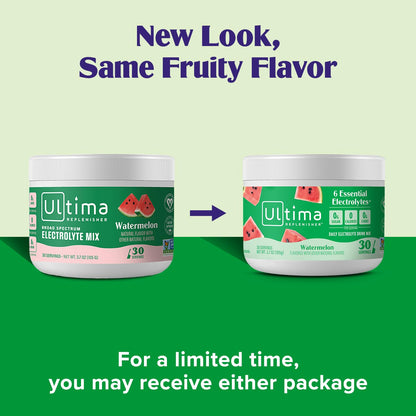 Ultima Replenisher Daily Electrolyte Powder Drink Mix – Sugar Free – Watermelon, 30 Servings – Hydration Powder with 6 Key Electrolytes and Trace Minerals – Keto Friendly, Vegan, Non-GMO - Nirvana Guru