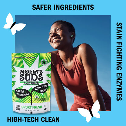 Molly's Suds Active Wear Laundry Detergent | Extra Strength Sport Laundry Powder, Stain Fighting for Performance Fabrics and Sensitive Skin | 120 Loads Nirvana Guru