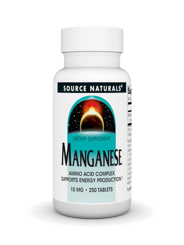 Source Naturals Manganese, Amino Acid Chelate - Supports Energy Production - 250 Tablets Nirvana Guru