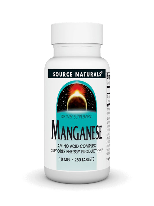 Source Naturals Manganese, Amino Acid Chelate - Supports Energy Production - 250 Tablets Nirvana Guru