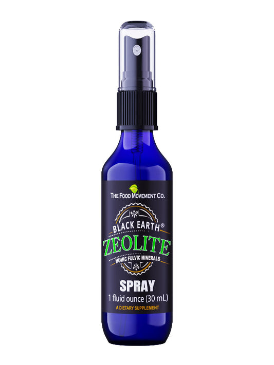 Black Earth Zeolite with Humic Fulvic Acids, Trace Minerals, for Adults and Kids Supports Gut Health, Immune Support, Digestion and Elimination and More 1oz Liquid Pump Spray Supplement Nirvana Guru