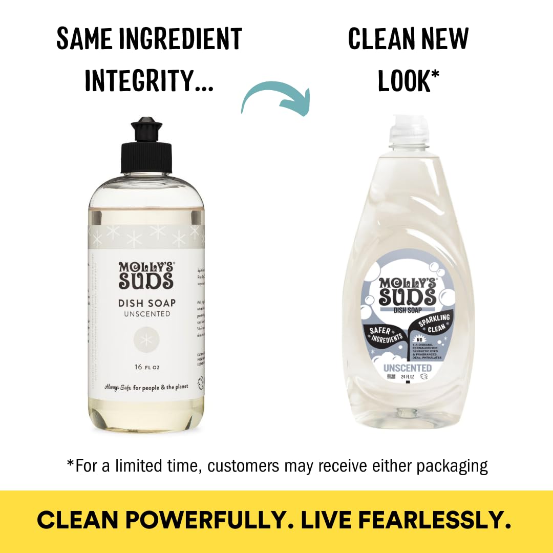 Molly's Suds Liquid Dish Soap | Clean, Simple Ingredients | Extra Scrubbing Power | Citrus Scent, 24 oz - 2 Pack Nirvana Guru