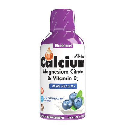 Bluebonnet Nutrition Liquid Calcium Citrate, Magnesium, Vitamin D3, Bone Health, Gluten Free, Soy Free, Milk Free, Kosher, 16 fl oz, 32 Servings, Mixed Berry Flavor Nirvana Guru
