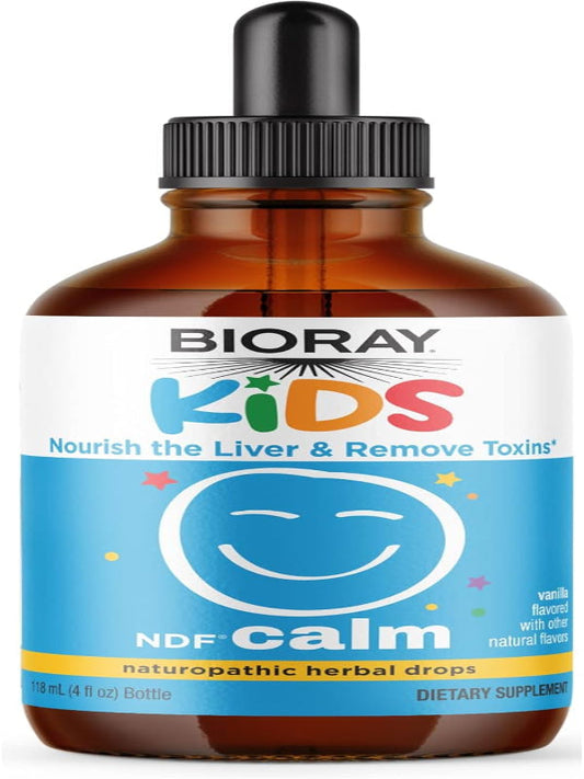 BIORAY Kids NDF Calm, Vanilla - 4 fl oz - Nourish The Liver & Remove Toxins - Non-GMO, Vegan, Gluten Free - 2-4 Month Supply Nirvana Guru