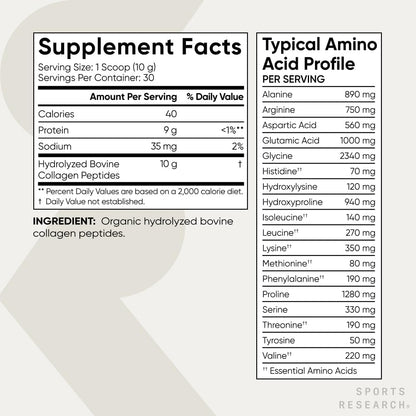 Sports Research Organic Collagen Peptides Unflavored - Nirvana Guru