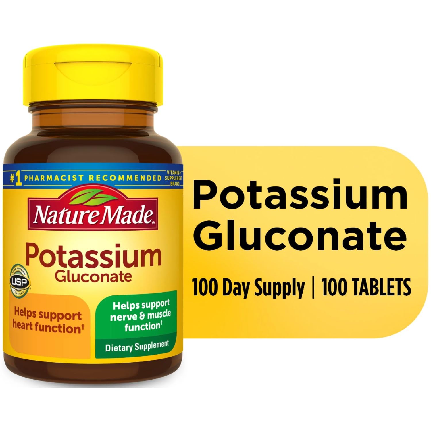 Nature Made Potassium Gluconate 550mg, 100 tablets - Nirvana Guru