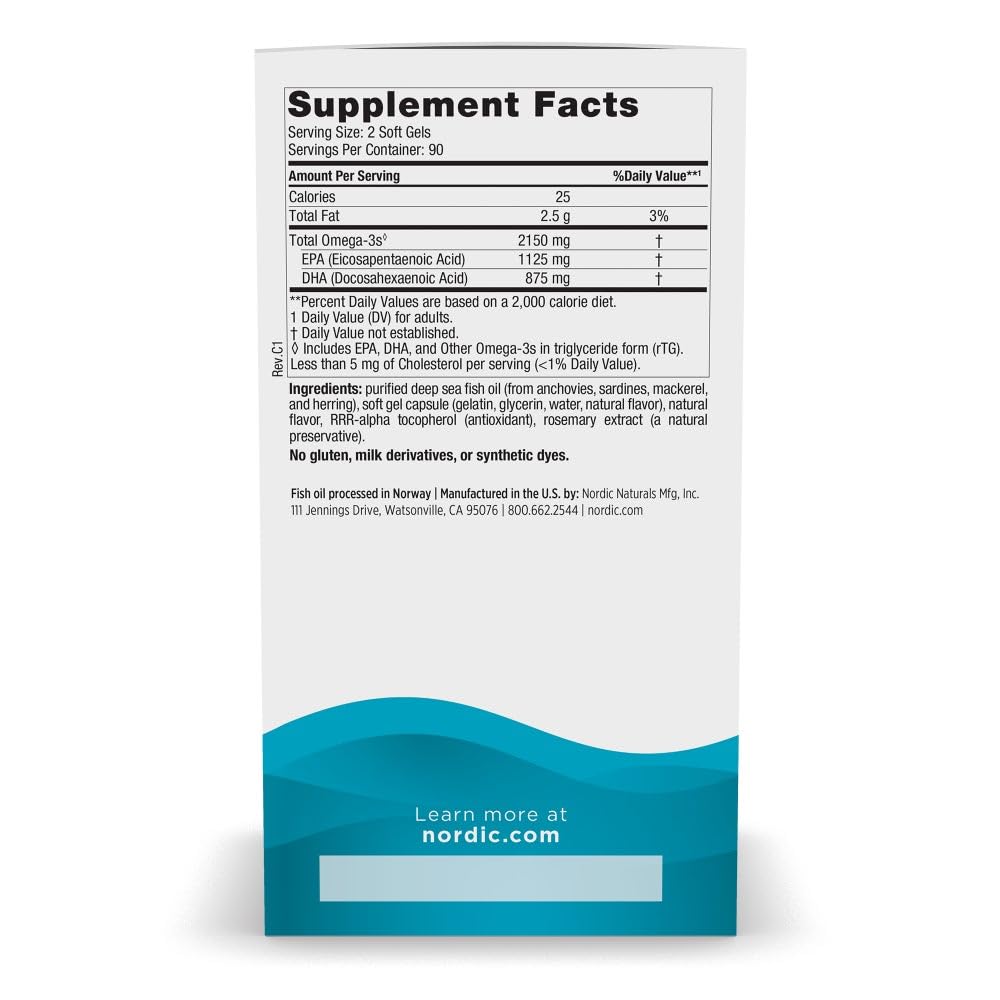 Nordic Naturals Ultimate Omega 2X, Lemon Flavor - 60 Soft Gels - 2150 mg Omega-3 - High-Potency Fish Oil with EPA & DHA - Promotes Brain & Heart Health - Non-GMO - 30 Servings - Nirvana Guru