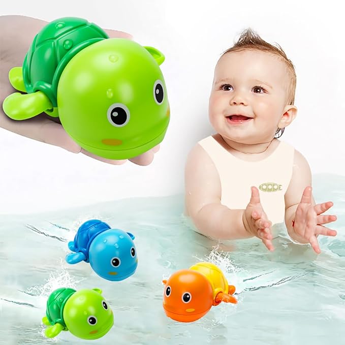 Bath Toys, Cute Swimming Turtle Baby Bath Toys for Toddler 1-3, Water Pool Floating Wind Up Toys for 1 Year Old Boy Girl Gifts, Infant Toddlers Kids Bathtub Toys, 3 Pack nirvanaguru
