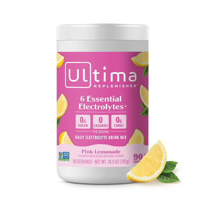 Ultima Replenisher Daily Electrolyte Powder Drink Mix – Sugar Free – Lemonade, 90 Servings – Hydration Powder with 6 Key Electrolytes and Trace Minerals – Keto Friendly, Vegan, Non-GMO - Nirvana Guru