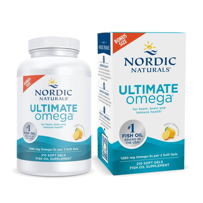 Nordic Naturals Ultimate Omega, Lemon Flavor - 90 Soft Gels - 1280 mg Omega-3 - High-Potency Omega-3 Fish Oil Supplement with EPA & DHA - Promotes Brain & Heart Health - Non-GMO - 45 Servings - Nirvana Guru