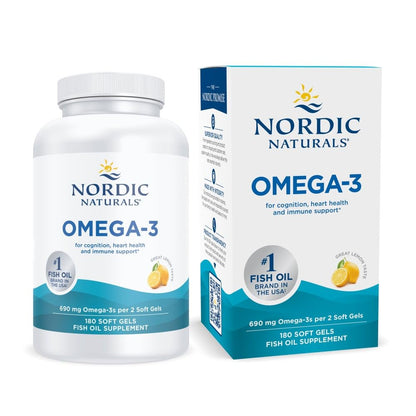 Nordic Naturals Omega-3, Lemon Flavor - 90 Soft Gels - 690 mg Omega-3 - Fish Oil - EPA & DHA - Immune Support, Brain & Heart Health, Optimal Wellness - Non-GMO - 45 Servings - Nirvana Guru