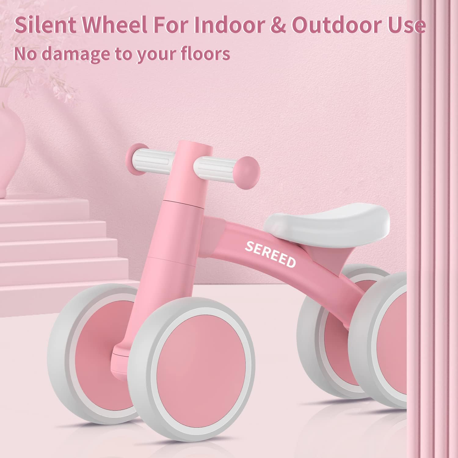 SEREED Baby Balance Bike for 1 Year Old Boys Girls 12-24 Month Toddler Balance Bike, 4 Wheels Toddler First Bike, First Birthday Gifts Nirvana Guru