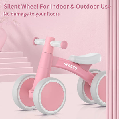 SEREED Baby Balance Bike for 1 Year Old Boys Girls 12-24 Month Toddler Balance Bike, 4 Wheels Toddler First Bike, First Birthday Gifts Nirvana Guru