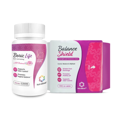 NutraBlast Boric Acid Vaginal Suppositories - 100% Pure Made in USA - Boric Life Intimate Health Support (30 Count)