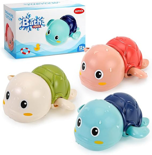 SEPHIX Bath Toys for Toddlers 1-3, Cute Swimming Turtle Bath Toys for 1 2 Year Old Boy Girl Gifts, Water Pool Toys for Baby Toddler Toys Age 1-4, Wind-up Infant Bathtub Toys, 3 Pack nirvanaguru