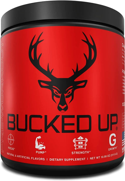 Bucked Up - Woke - HIGH STIM Pre Workout - Best Tasting - Focus Nootropic, Pump, Strength and Growth, 30 Servings (Strawberry Kiwi) Nirvana Guru