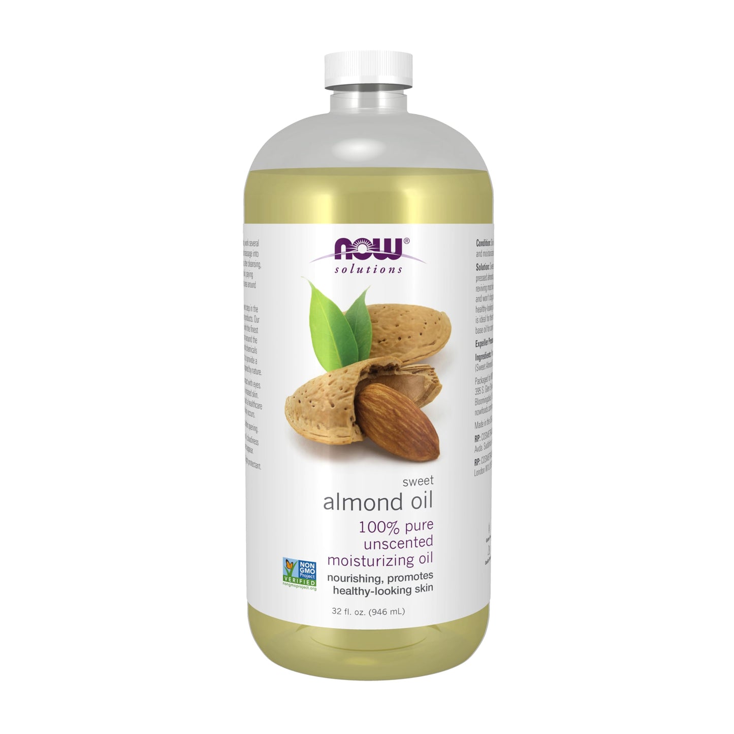 NOW Foods Solutions, Sweet Almond Oil, 100% Pure Moisturizing Oil, Promotes Healthy-Looking Skin, Unscented Oil, 16-Ounce,Package may vary - Nirvana Guru