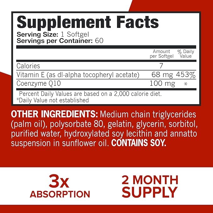 Qunol Ultra CoQ10 100mg Softgels- 3x Better Absorption, Antioxidant for Heart Health & Energy Production, Coenzyme Q10 Vitamins and Supplements, 3 Month Supply, 90 Count