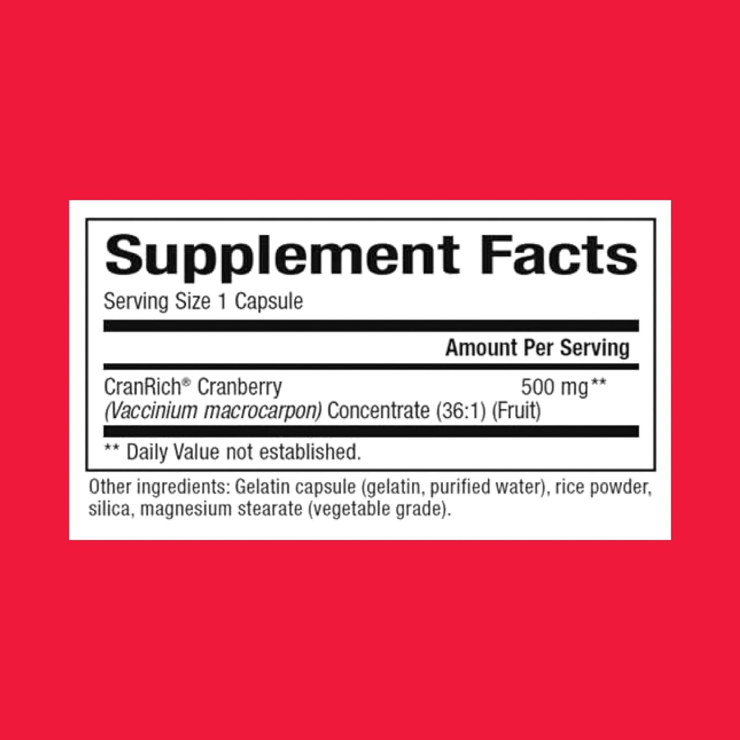 Natural Factors CranRich, Super Strength 36:1 Cranberry Concentrate, 500 mg, Sugar-Free Whole Fruit Cranberry Pills for Urinary Tract Health, 180 Capsules - Nirvana Guru
