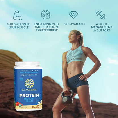 Organic Plant Based Protein Powder | Vegan Organic Protein Powder Vanilla Flavored with BCAA Amino Acids & Hemp Seed Pea Blend | Non-GMO Soy Dairy Filler & Gluten Free (Vanilla, 32 Servings) - Nirvana Guru