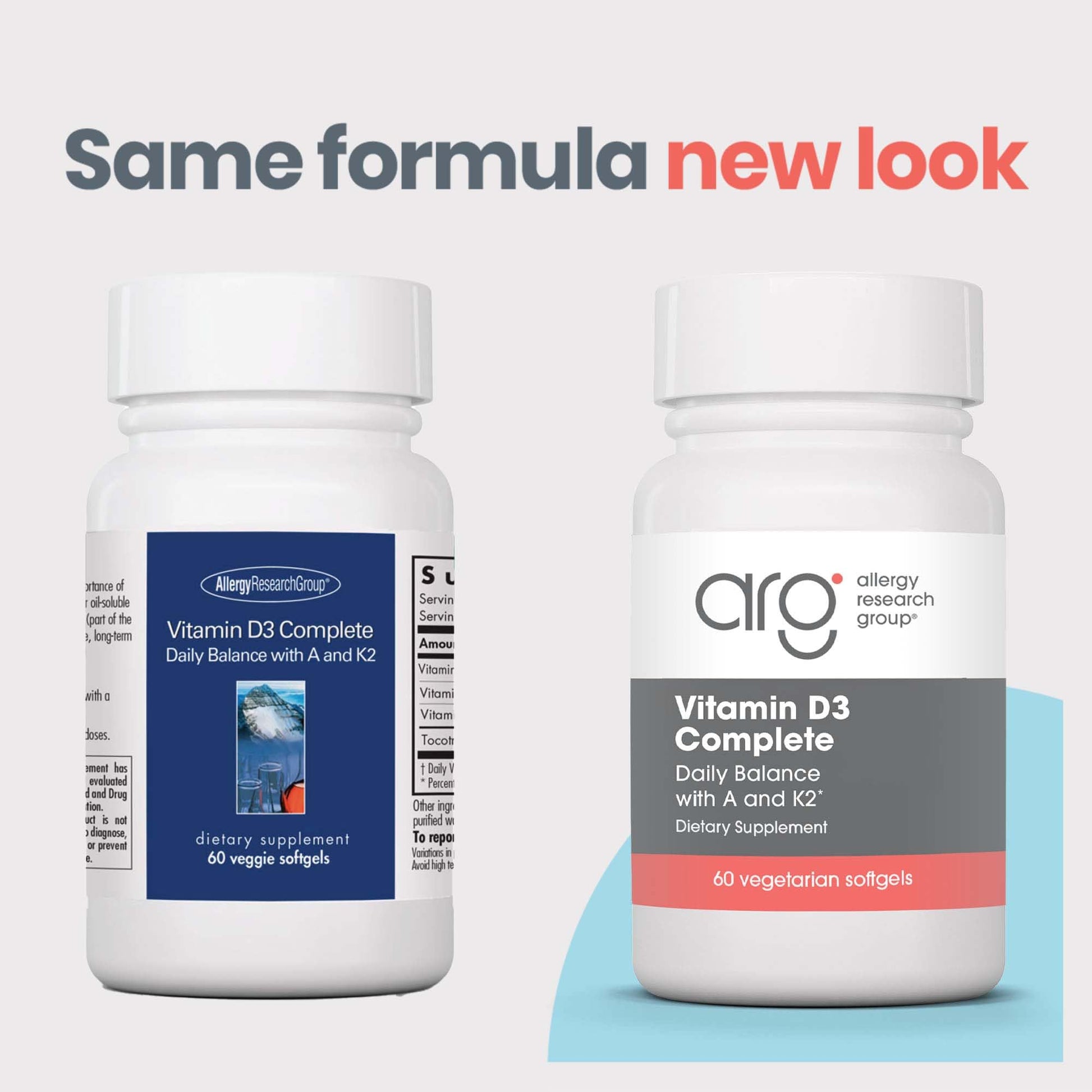 Allergy Research Group Vitamin D3 Complete - Vitamin D3 and K2 Supplement, Daily Balance, with Vitamin A, DeltaGold Tocotrienols, High Potency, Veggie Softgels - 60 Count Nirvana Guru