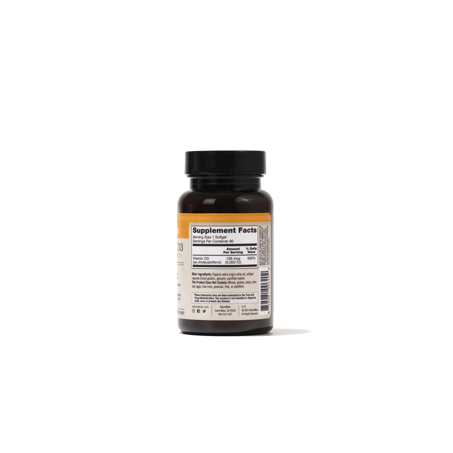 NatureWise Vitamin D3 5000iu (125 mcg) 1 Year Supply for Immune Support, Healthy Muscle Function, and Bone Health - Non-GMO, Gluten Free in Organic Extra Virgin Olive Oil, (Mini Softgel), 360 Count