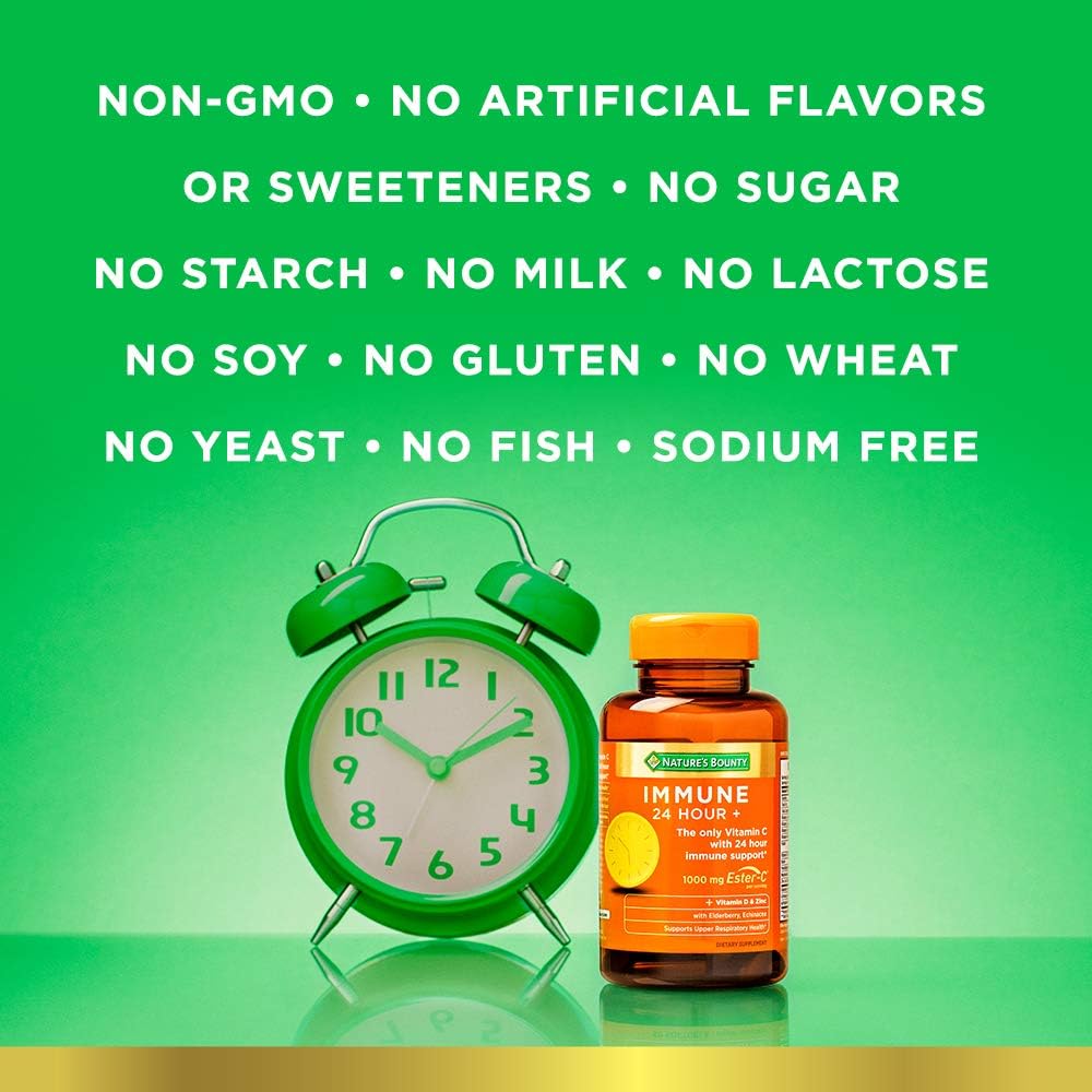 Nature's Bounty Immune 24 Hour +, The only Vitamin C with 24 Hour Immune Support from Ester C, Rapid Release Softgels, 50 Count Nirvana Guru