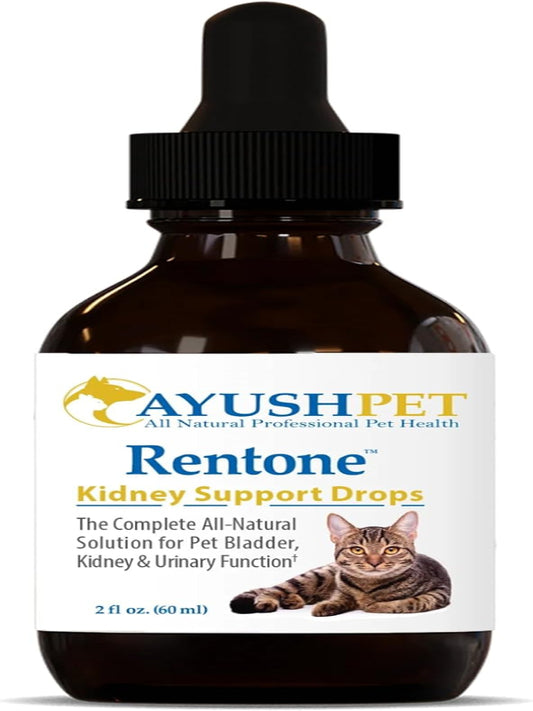 Ayush Pet Kidney and Bladder Support, Rentone Drops for Pets, Promotes Healthy Urinary Tract and Immune Function, 2oz. Nirvana Guru