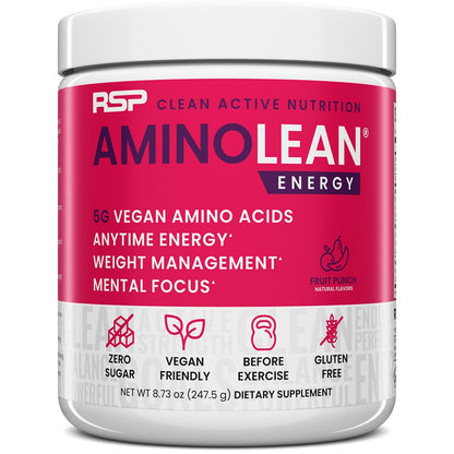 RSP NUTRITION AminoLean Pre Workout Powder, Amino Energy & Weight Management with Vegan BCAA Amino Acids, Natural Caffeine, Preworkout Boost for Men & Women, 30 Serv, Pink Lemonade… Nirvana Guru