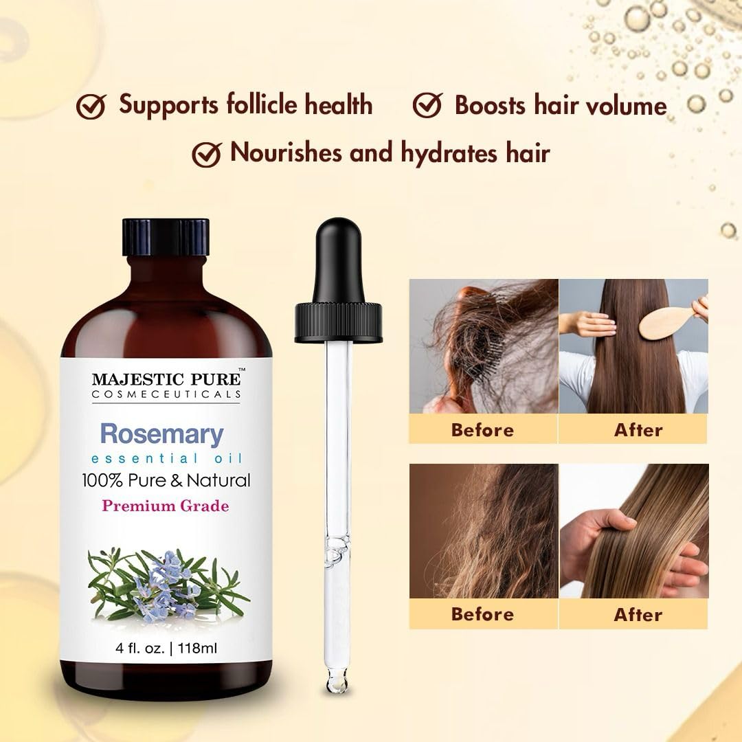 Majestic Pure Lavender Essential Oil with Glass Dropper | 100% Pure and Natural Lavender Oil | Premium Grade Essential Oils for Diffusers, Skin, Aromatherapy, Massage | 4 Fl Oz - Nirvana Guru