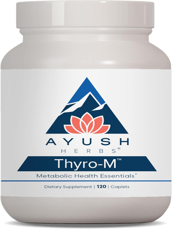 Ayush Herbs Thyro-M - Thyroid Support for Women & Men, Thyroid Health, Thyroid Care with L Tyrosine, Ashwagandha, Kelp, Natural Energy Support - 120 Vegetarian Capsules (1 Count) Nirvana Guru