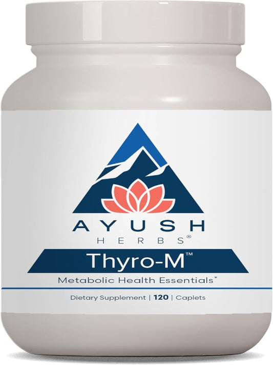 Ayush Herbs Thyro-M - Thyroid Support for Women & Men, Thyroid Health, Thyroid Care with L Tyrosine, Ashwagandha, Kelp, Natural Energy Support - 120 Vegetarian Capsules (1 Count) Nirvana Guru