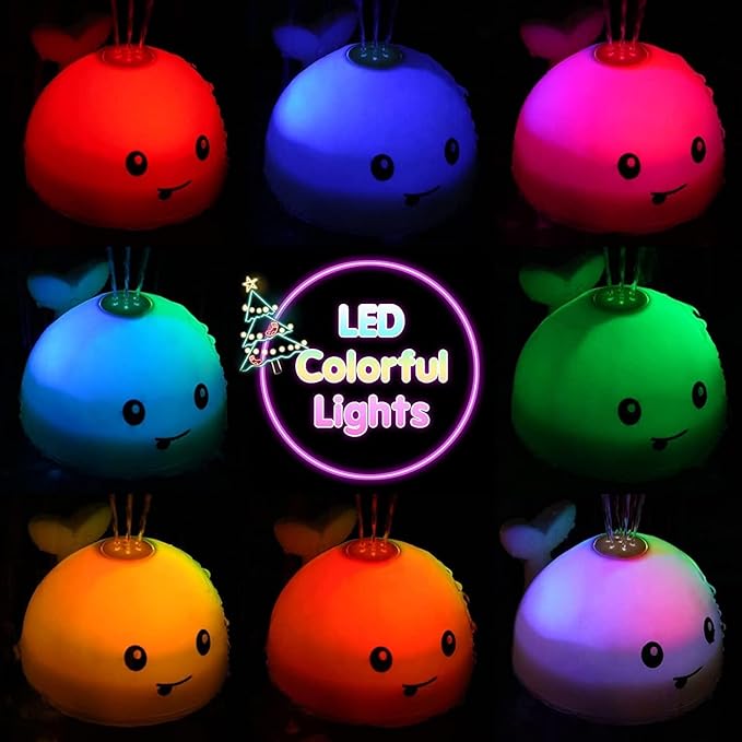 Gigilli Bath Toys for Kids Ages 1-3 or Babies 0-6-12-18 Months, Light Up Whale Sprinkler Bathtub Water Pool Toys for Toddlers 1-3 2-4, Infant Bath Toy for 1 Year Old Boys Girls First Birthday Gifts nirvanaguru